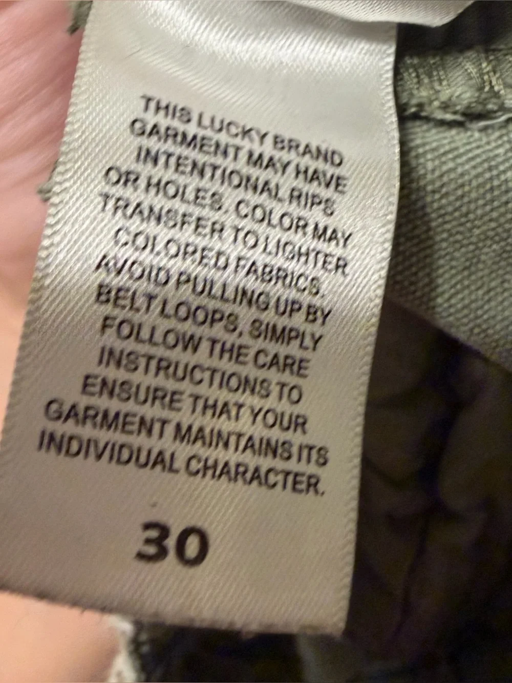 Lucky Brand Mens Y2K Distressed Utility Cargo Shorts Size 30 Green Baggy